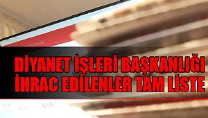 Diyanet işleri Başkanlığı İhrac listesi yayınlandı. işte liste