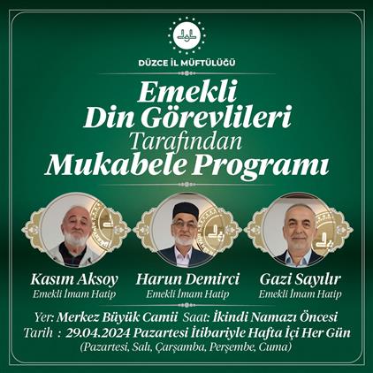 Duzce'de Emekli Din Görevlilerinden "mukabele Programı"