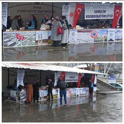 Sivas'ta üniversite öğrencilerine çorba Ikramı