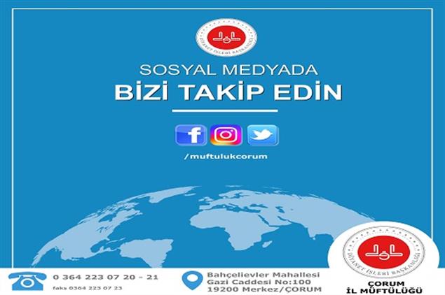 Çorum'da Sosyal Medyada Bizi Takip Edin