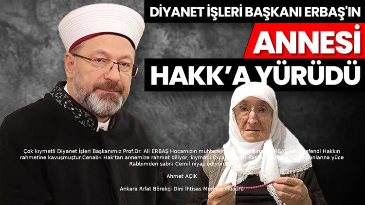 Ankara Dini İhtisas Merkezi Taziye Mesajı