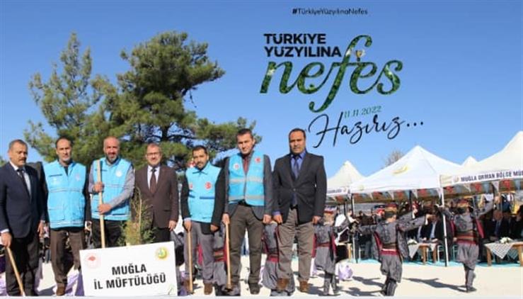 Türkiye Yüzyılına Nefes Ol Sloganıyla Muğla Il Müftülüğü Ağaç Dikimine Katıldı